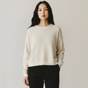 Truly Madly Deeply Cream Waffle Knit Crew Neck Long Sleeve Sweater Size L